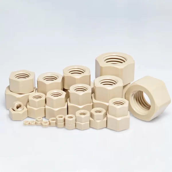 Professional PEEK Screw Custom Nut Plastic PEEK Nuts Manufacturing Tooling Customization